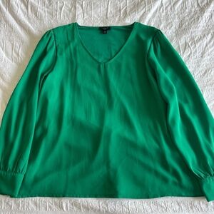 Ann Taylor Factory Outlet Petite Large Green Shirt